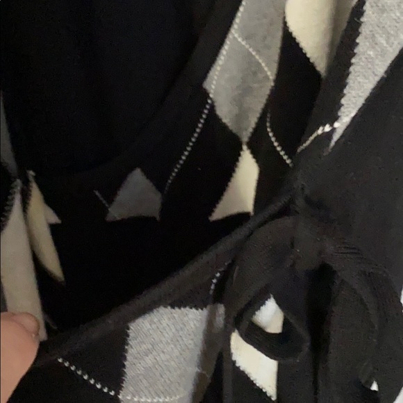ARGYLE FAUX WRAP SWEATER - Picture 8 of 8